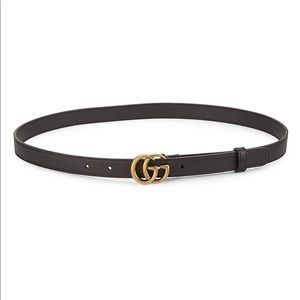 Gucci Marmont Leather Logo Belt